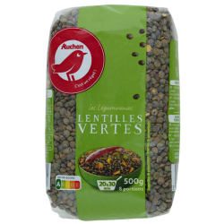 Auchan lentilles vertes...