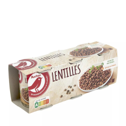 AUCHAN Lentilles 3x130g